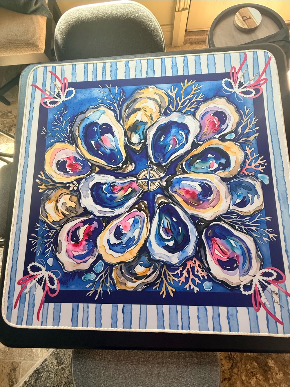 Mahjong New Coastal Pattern Mat. Stunning rich colors. Will ship rolled bag. - Picture 7 of 7